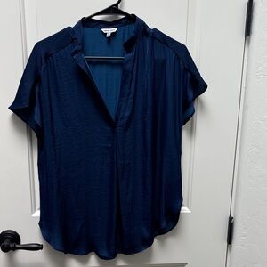 Naked Zebra Short-Sleeve V-Neck Blouse